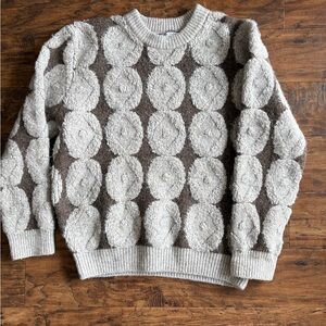 Zara Men's Floral Knit Wool Blended Sweater Size XL